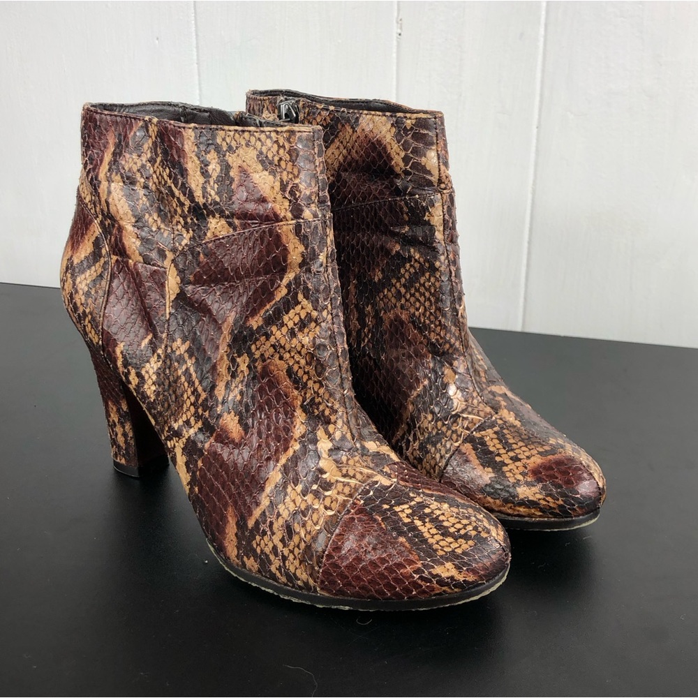 Sam Edelman Salina Snakeskin Leather Bootie Sz 7 1/2